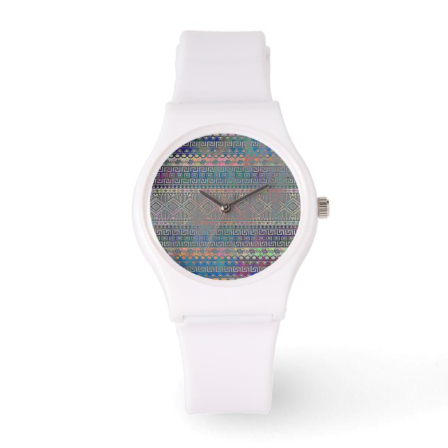 Montre Beau cool coloré Aztec motif géométrique  (Recto)