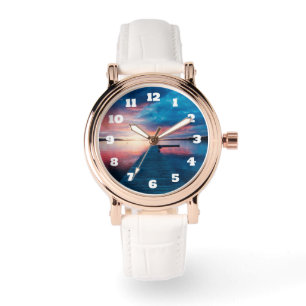 Montre Beau coucher de soleil sur un lac de Calme