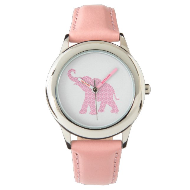 Montre Beau Eléphant Orné violet (devant)