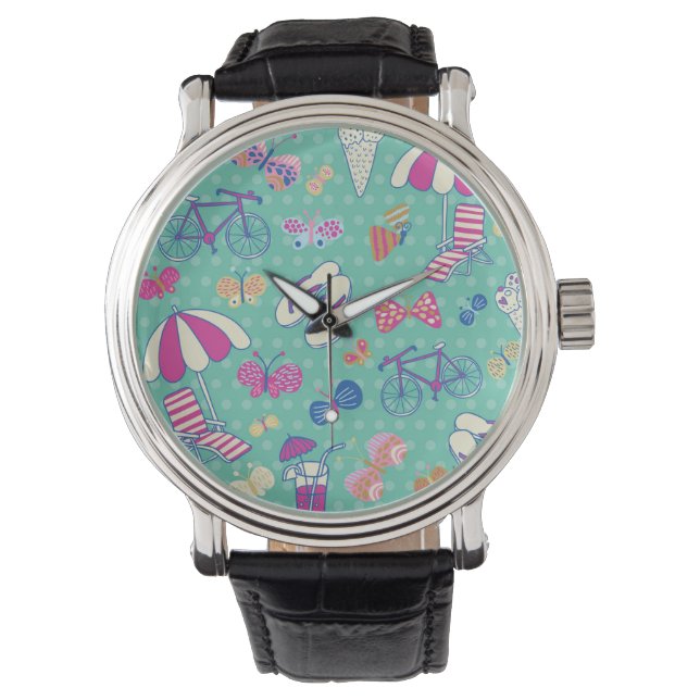 Montre Beau Motif Avec Éléments Été (devant)