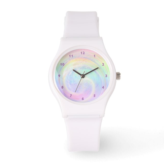 Montre Beau Pastel Arc-en-ciel Esthétique Abstrait Swirl (Recto)