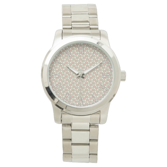 Montre Beau Pastel Delicate Couleur Motif Coeur (devant)
