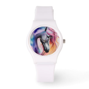 Montre Beau Pastel Unicorn Horse Triptych