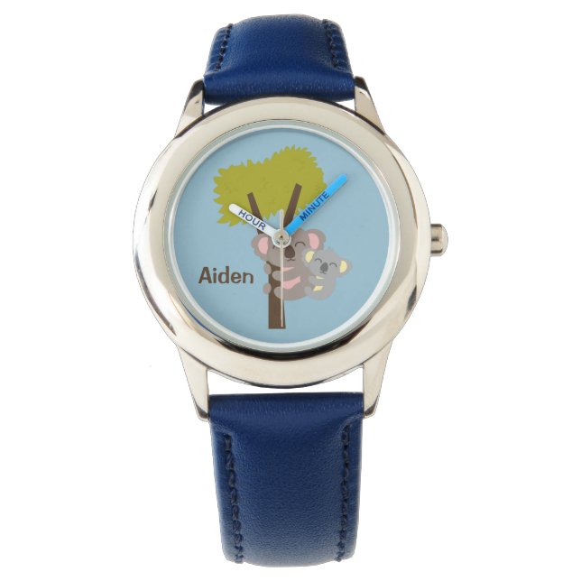 Montre Bébé mignon Koala Ours et maman pour les enfants (devant)