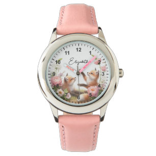 Montre Bébé mignon Renards Fille Anniversaire