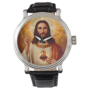 Montre Belle image religieuse Sacré Coeur de Jésus