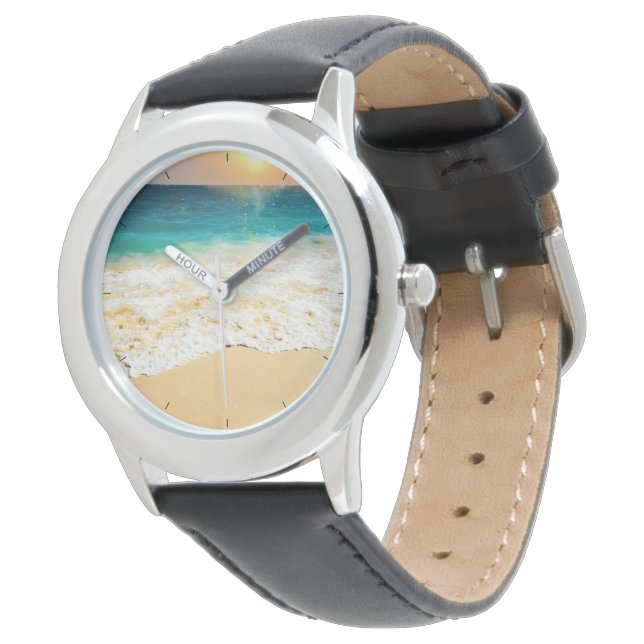 Montre Belle plage d'été coucher de soleil (Incliné)