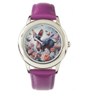 Montre Belle Sphynx Chat & Fleurs