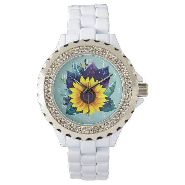 Montre Belle tournesol simple ouvert (devant)