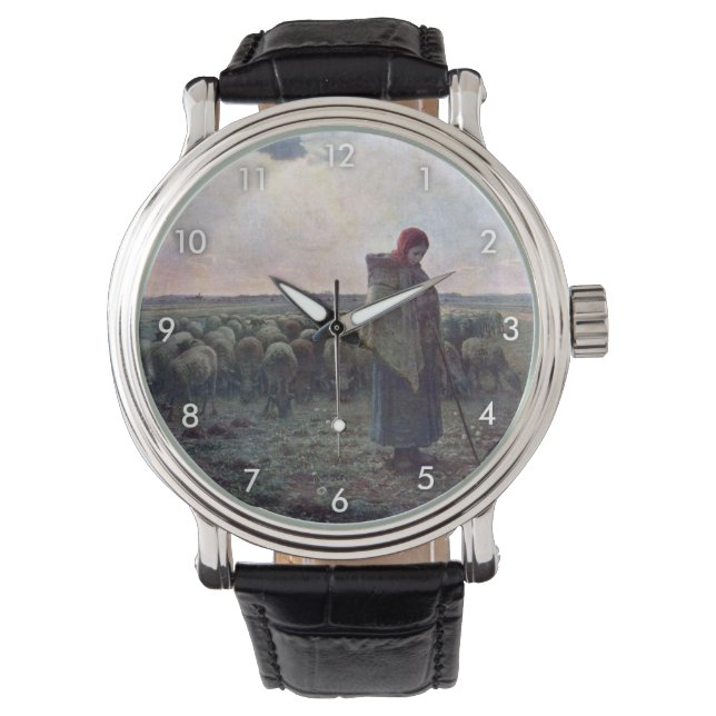 Montre Bergère avec son troupeau, Jean-François Millet (devant)