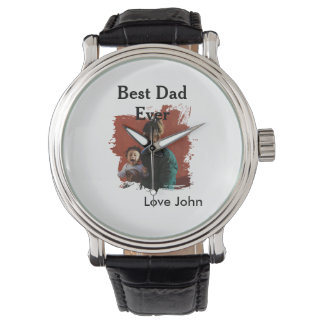 Montre Best dad ever father's dad gift photo name simple 