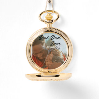 Montre best dad ever photo love simple minimal text date