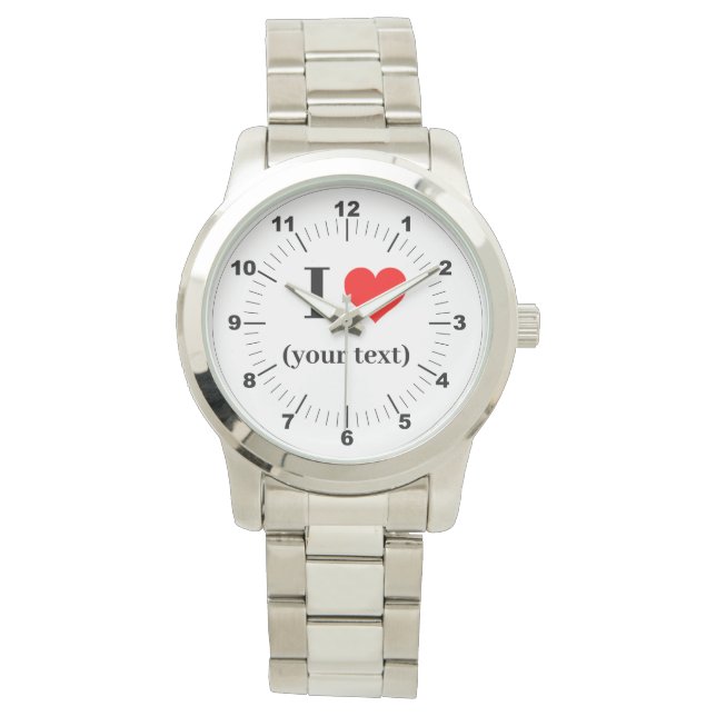 Montre BESTSELLER ! Hommes I ❤️ Bracelet en argent surdim (devant)