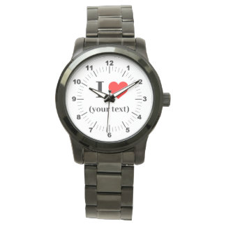 Montre BESTSELLER ! Hommes I ❤️ Surdimensionné Black Watc
