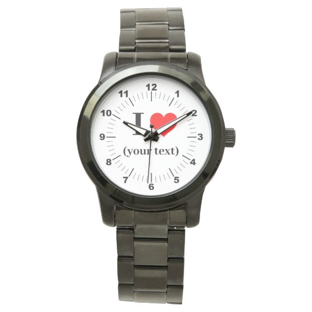 Montre BESTSELLER ! Hommes I ❤️ Surdimensionné Black Watc (devant)