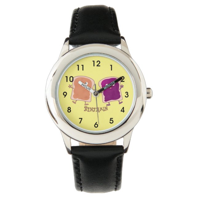 Montre Beurre d'arachide mignonne et caricature sandwich  (devant)