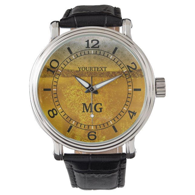 Montre Bière Festive Personnalisée Galaxie un cadran céle (devant)