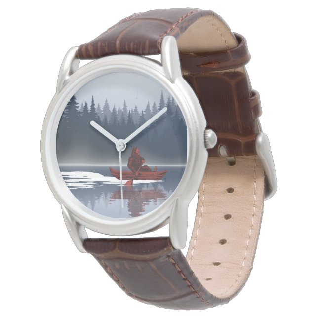 Montre Bigfoot Lake Canoe Forêt sauvage de pins (Incliné)