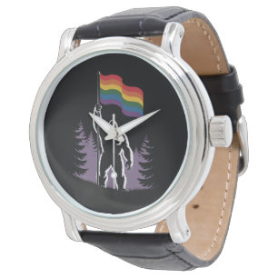 Montre Bigfoot Rock Sur LGBTQ Nouveau drapeau de la fiert