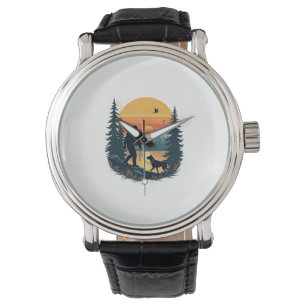 Montre Bigfoot Vintage Marche Chien Montagne Coucher de s