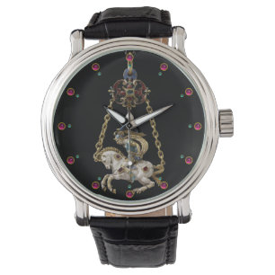 MONTRE BIJOUX ANTIQUE AVEC PIERRES DE JEUX, NUIT SUR LE C