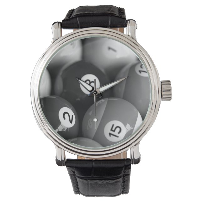 Montre Billard noir et blanc (devant)