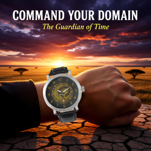 Montre Bison Buffle dans le Motif de design floral comple