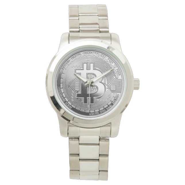 Montre bitcoin argent (devant)