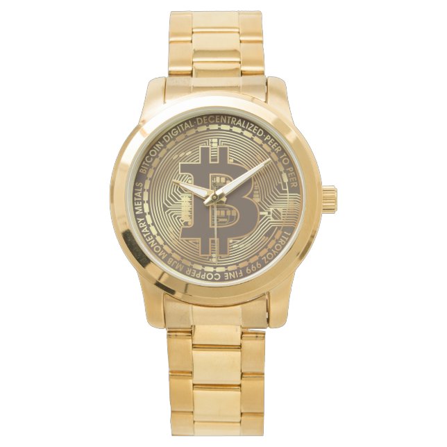Montre Bitcoin Crypto Cryptomonnaie Cryptodevises (devant)