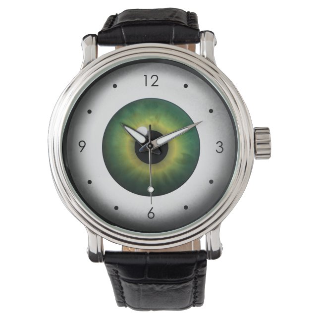 Montre Bizarre Cool Vert Oeil Oeil Eyeball Custom Wrist W (devant)