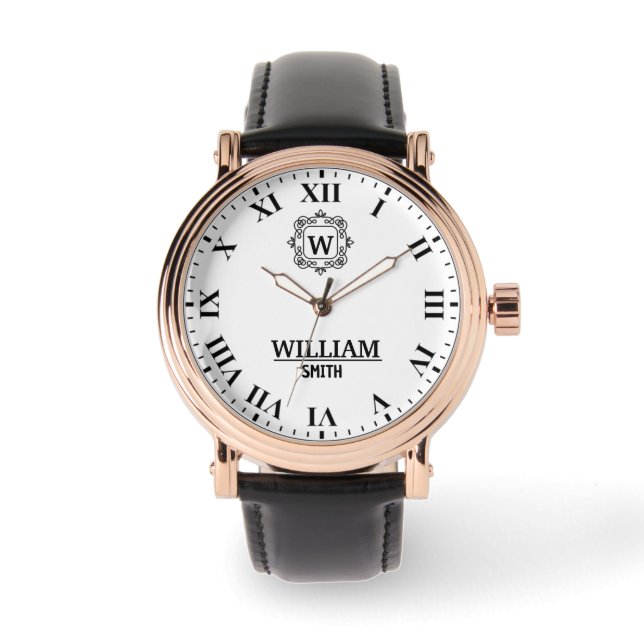Montre Black and white Roman numeral classic monogram (Recto)