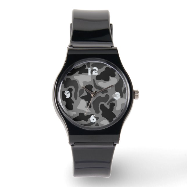 Montre Black Camo Numéroté Garçons Regardez (Recto)