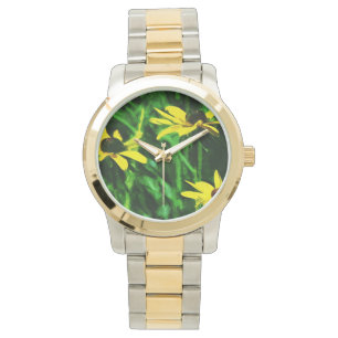 Montre Black Eyed Susan Fleurs sauvages Abstrait