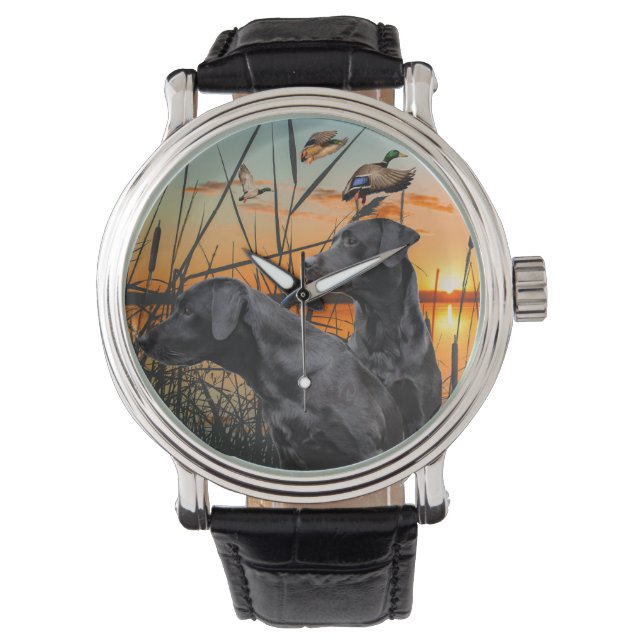 Montre Black Labrador Retriever Watch, Chasse au canard (devant)