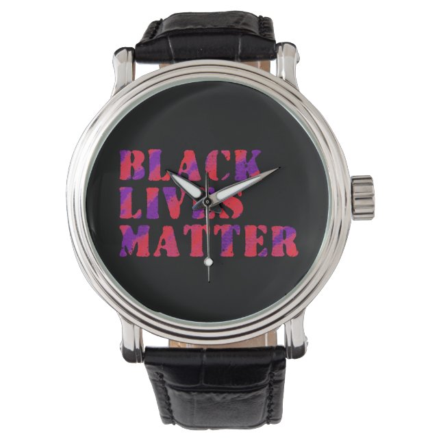 Montre Black Lives Matter Peinture 02 Rouge violet person (devant)
