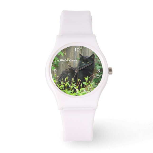 Montre Black Maine Coon Cat Watch (Recto)
