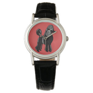 Montre Black Standard Poodle Red Wristwatch