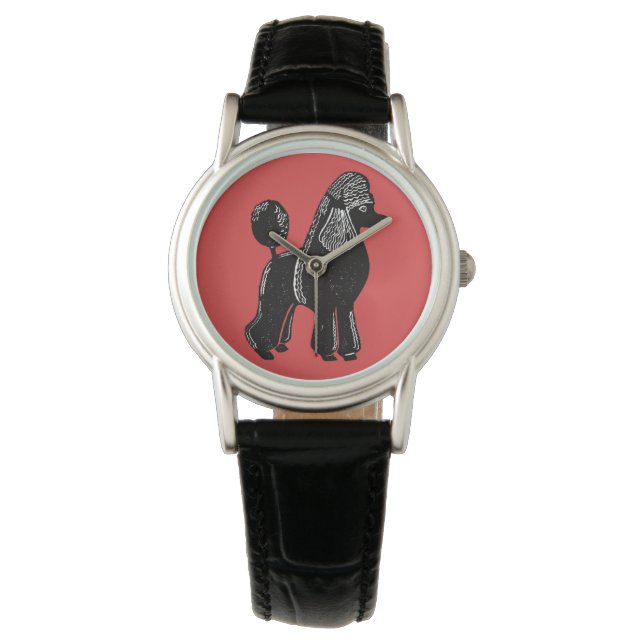 Montre Black Standard Poodle Red Wristwatch (devant)