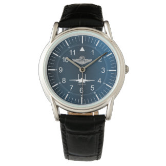 Montre Black Vintage Leather Watch (F-15 / Pilote Cmd)