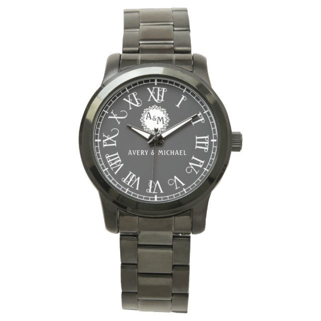 Montre Black & White Classic Monogram Newlyweds (devant)
