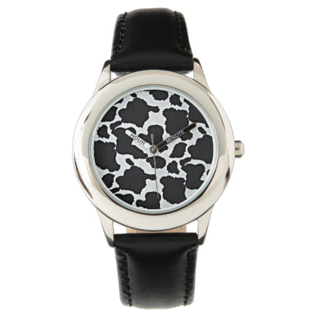 Montre Black white cow print watch (devant)