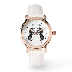 Montre Black Wild Horses Watch - Custom Text / Colors