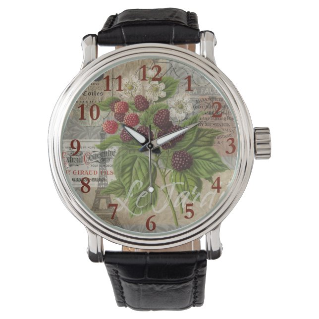 Montre Blackberries Floral Garden Flower Papillon Art (devant)