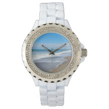 Blanc avec strass accent visage femmes E Watch