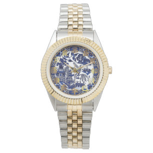 Montre Bleu et blanc Chine bleu Willow Design