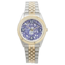 Bleu et blanc Lapin Lapin Oiseau Floral Gorgeal