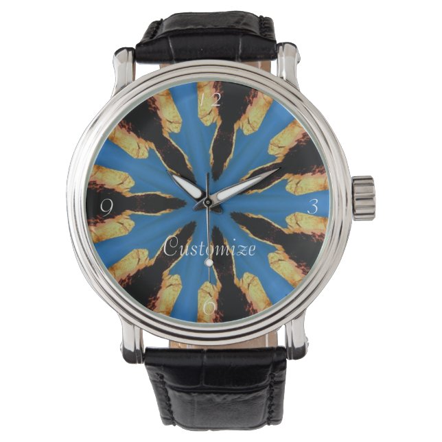 Montre Bleu rayonnant sur Thunder_Cove noir (devant)