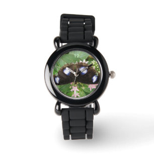 Montre Bleu tacheté Parties scintillant de papillon