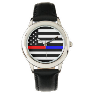 Montre bleu thin line polirefighter