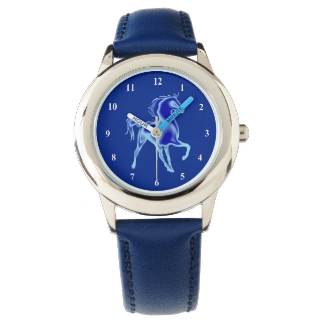 Montre Bleue avec Cheval (devant)